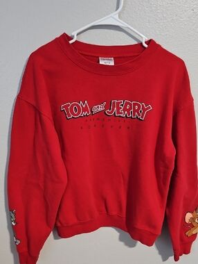 Tom and Jerry Red Graphic Sweatshirt